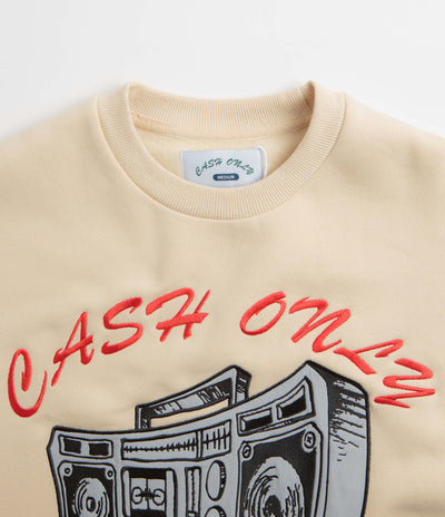 Cash Only Boombox Applique Crewneck Sweatshirt - Cream