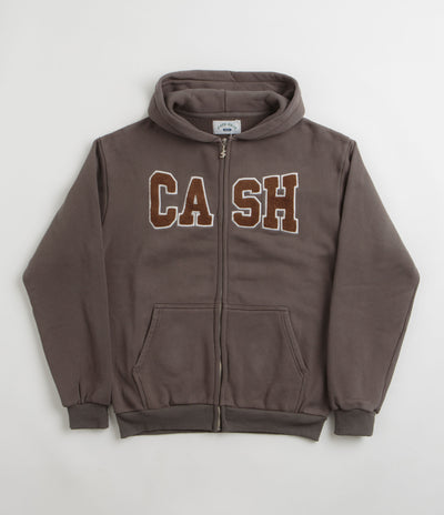 Cash Only Campus Zip Up Hoodie in Charcoal