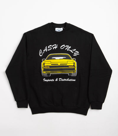 Cash Only Car Embroidered Crewneck Sweatshirt - Black