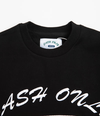 Cash Only Car Embroidered Crewneck Sweatshirt - Black