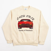 Cash Only Car Embroidered Crewneck Sweatshirt - Cream thumbnail