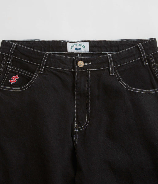 パンツ CASH ONLY BAGGY DENIM JEANS WASHED BLACK Cash Only Logo Baggy Denim (Washed Black) Jeans at Cal Surf