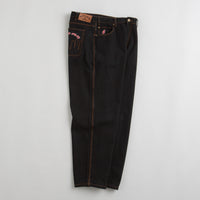 Cash Only Logo Baggy Jeans - Washed Black / Red thumbnail
