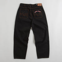 Cash Only Logo Baggy Jeans - Washed Black / Red thumbnail