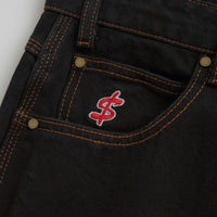 Cash Only Logo Baggy Jeans - Washed Black / Red thumbnail