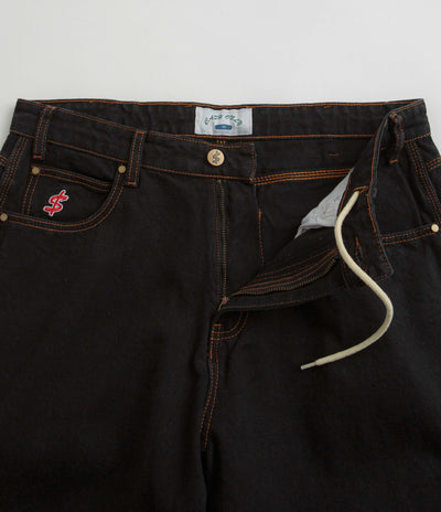 Cash Only Logo Baggy Jeans - Washed Black / Red
