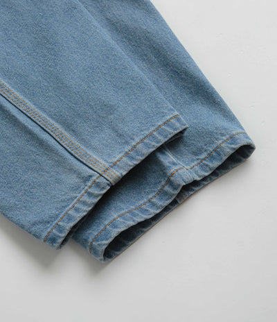 Cash Only Logo Baggy Jeans - Washed Indigo / Red