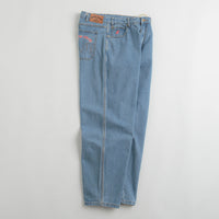 Cash Only Logo Baggy Jeans - Washed Indigo / Red thumbnail