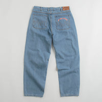 Cash Only Logo Baggy Jeans - Washed Indigo / Red thumbnail