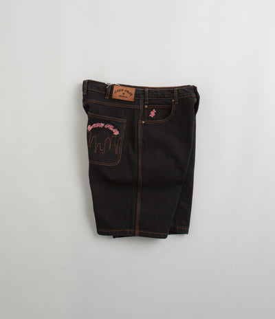 Cash Only Logo Denim Shorts - Washed Black