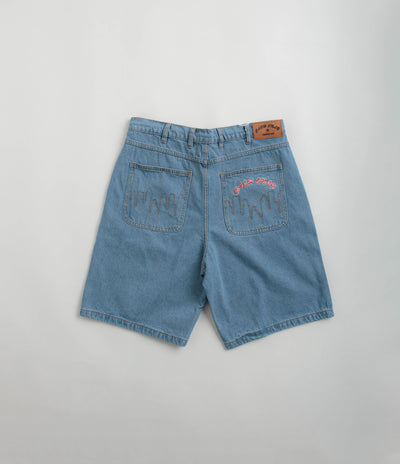 Cash Only Logo Denim Shorts - Washed Indigo