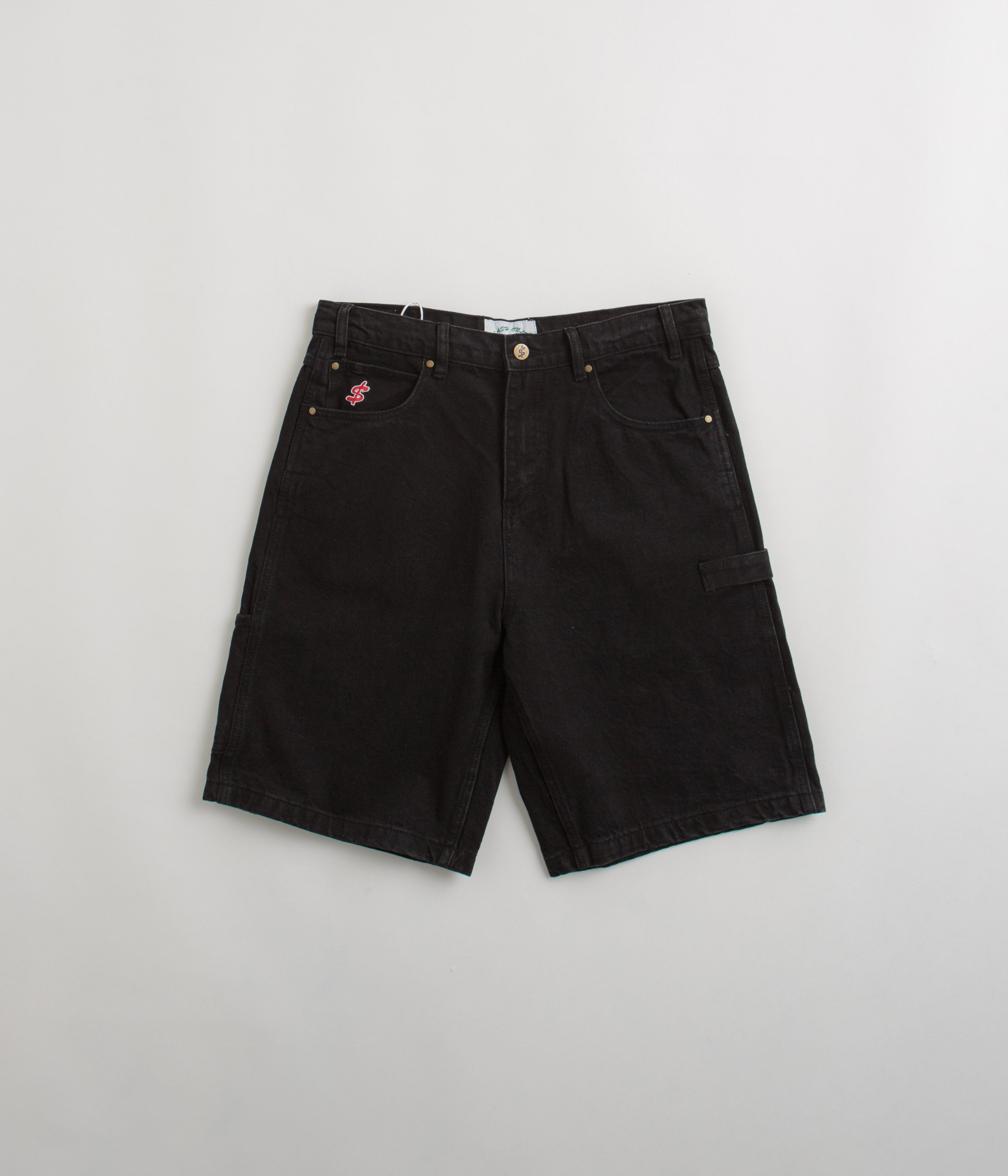 Cash Only Records Denim Shorts - Black