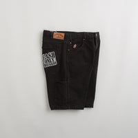 Cash Only Records Denim Shorts in Black thumbnail