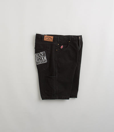 Cash Only Records Denim Shorts in Black