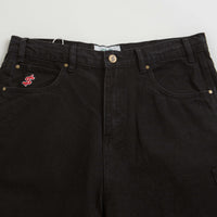 Cash Only Records Denim Shorts in Black thumbnail