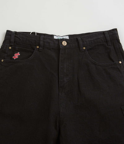 Cash Only Records Denim Shorts in Black