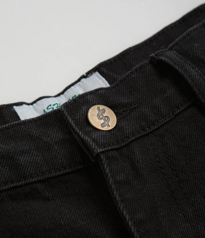 Cash Only Records Denim Shorts in Black