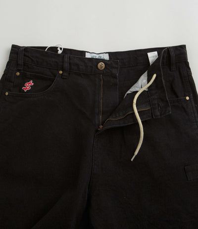 Cash Only Records Denim Shorts in Black