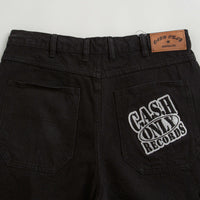 Cash Only Records Denim Shorts in Black thumbnail
