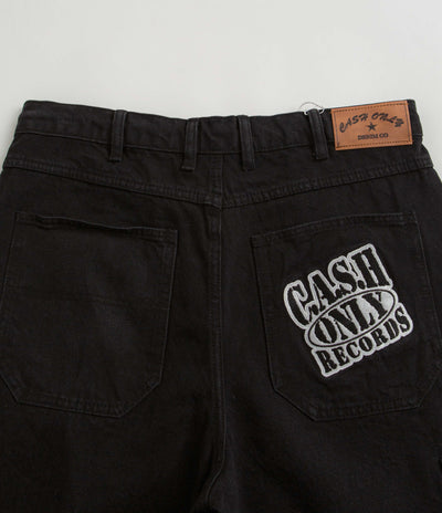 Cash Only Records Denim Shorts in Black
