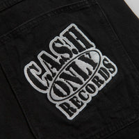 Cash Only Records Denim Shorts in Black thumbnail