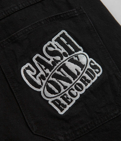 Cash Only Records Denim Shorts - Black