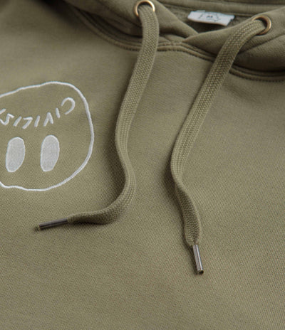 Civilist Allover Smiler Hoodie in Olive