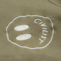 Civilist Allover Smiler Hoodie in Olive thumbnail