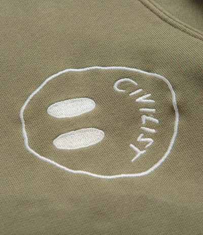 Civilist Allover Smiler Hoodie in Olive