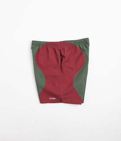 Civilist Butterfly Shorts - Bordeaux / Olive