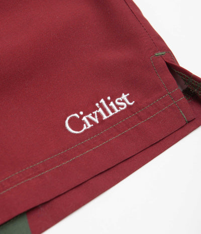 Civilist Butterfly Shorts - Bordeaux / Olive