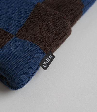 Civilist Checker Beanie - Shale / Maroccan Blue