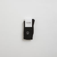 Civilist Mono Smiler Socks - Black thumbnail