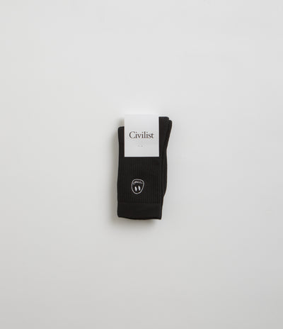 Civilist Mono Smiler Socks - Black