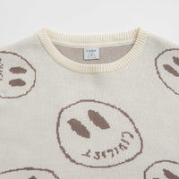 Civilist Smiler Knit Crewneck Sweatshirt - Ecru thumbnail