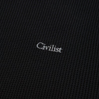 Civilist Thermal Waffle Long Sleeve T-Shirt - Black thumbnail
