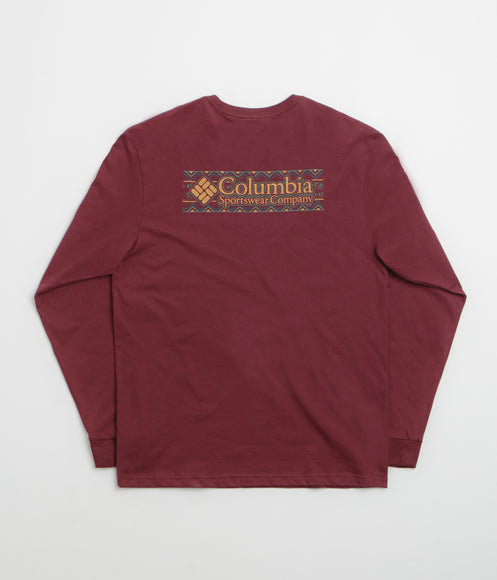 Columbia Explorers Canyon Long Sleeve T-Shirt - Rich Wine / Branded Blanket