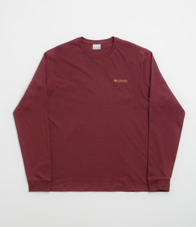 Columbia Explorers Canyon Long Sleeve T-Shirt in Rich Wine and Branded Blanket