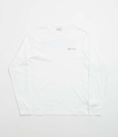 Columbia Explorers Canyon Long Sleeve T-Shirt in White and Branded Blanket