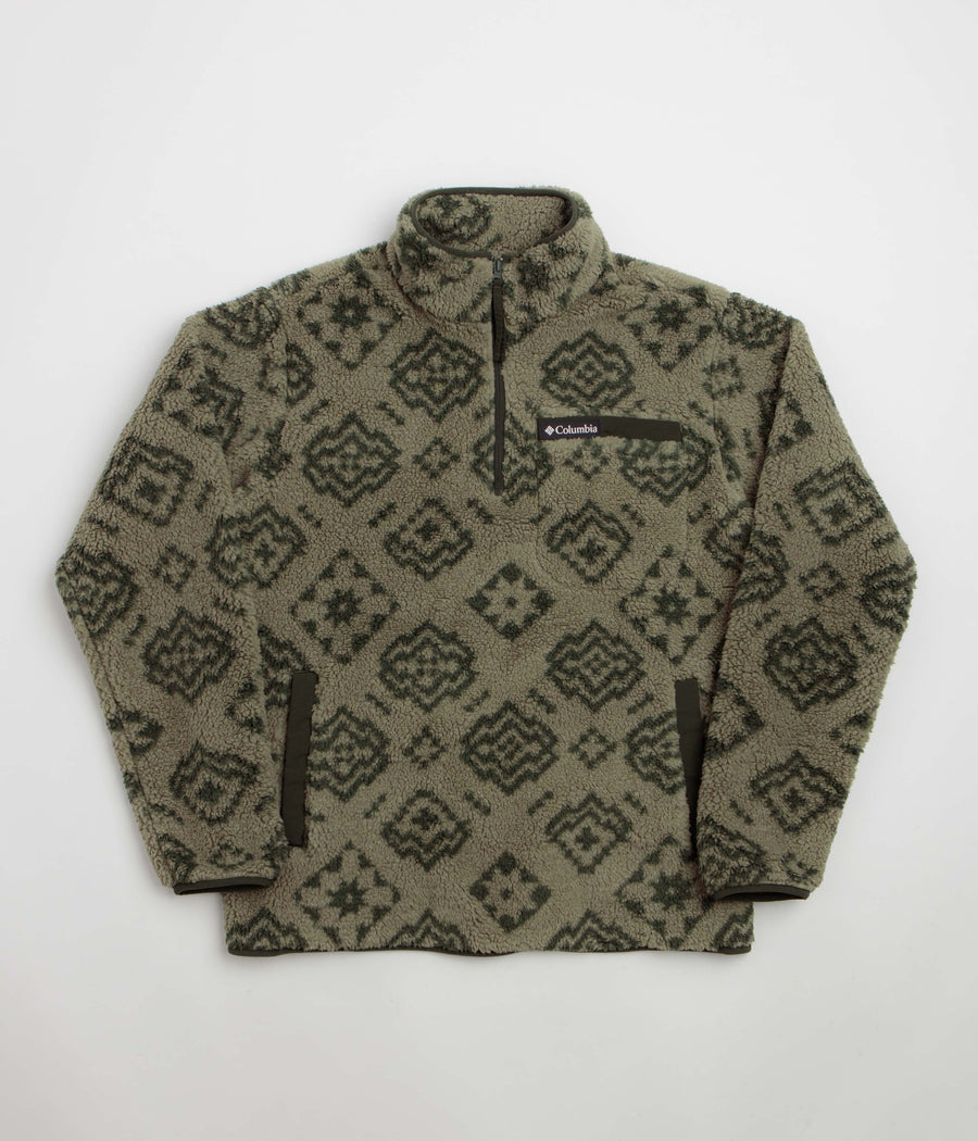 Columbia Rugged Ridge High Pile Half Zip Fleece - Stone Green Checked Out / Greenscape