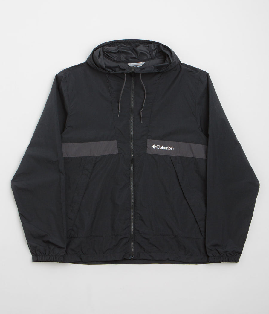 Columbia Spire Valley Hooded Windbreaker Jacket in Black and Shark