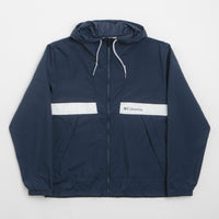 Columbia Spire Valley Hooded Windbreaker Jacket in Collegiate Navy and White thumbnail