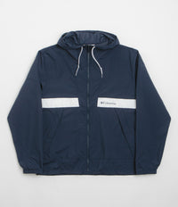 Columbia Spire Valley Hooded Windbreaker Jacket in Collegiate Navy and White