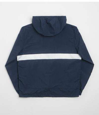 Columbia Spire Valley Hooded Windbreaker Jacket in Collegiate Navy and White