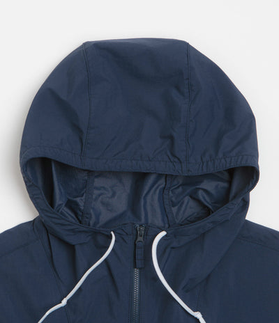 Columbia Spire Valley Hooded Windbreaker Jacket in Collegiate Navy and White