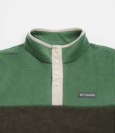 Columbia Steens Mountain II Half Snap Fleece in Greenscape and Rain Forest