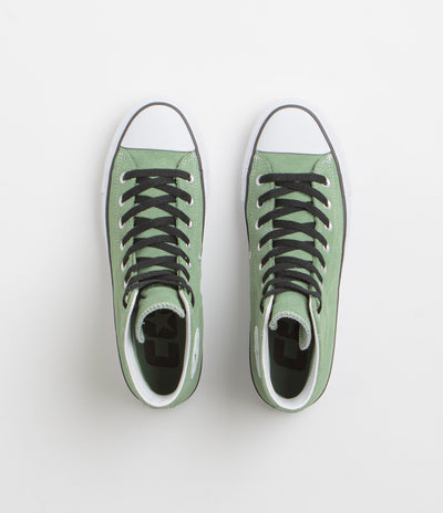 Converse CTAS Pro Hi Shoes in Foothill Green and Black / White