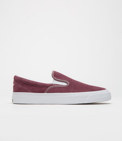 Converse One Star CC Slip Pro Shoes in Deep Bordeaux and White / White