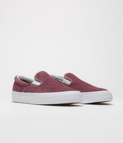 Converse One Star CC Slip Pro Shoes in Deep Bordeaux and White / White