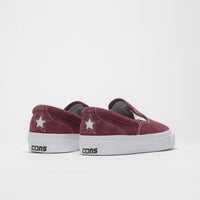 Converse One Star CC Slip Pro Shoes in Deep Bordeaux and White / White thumbnail